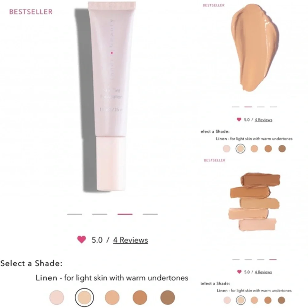 INNER BEAUTY Skin Tint Foundation LINEN buildable coverage natural finish NEW - Picture 2 of 11